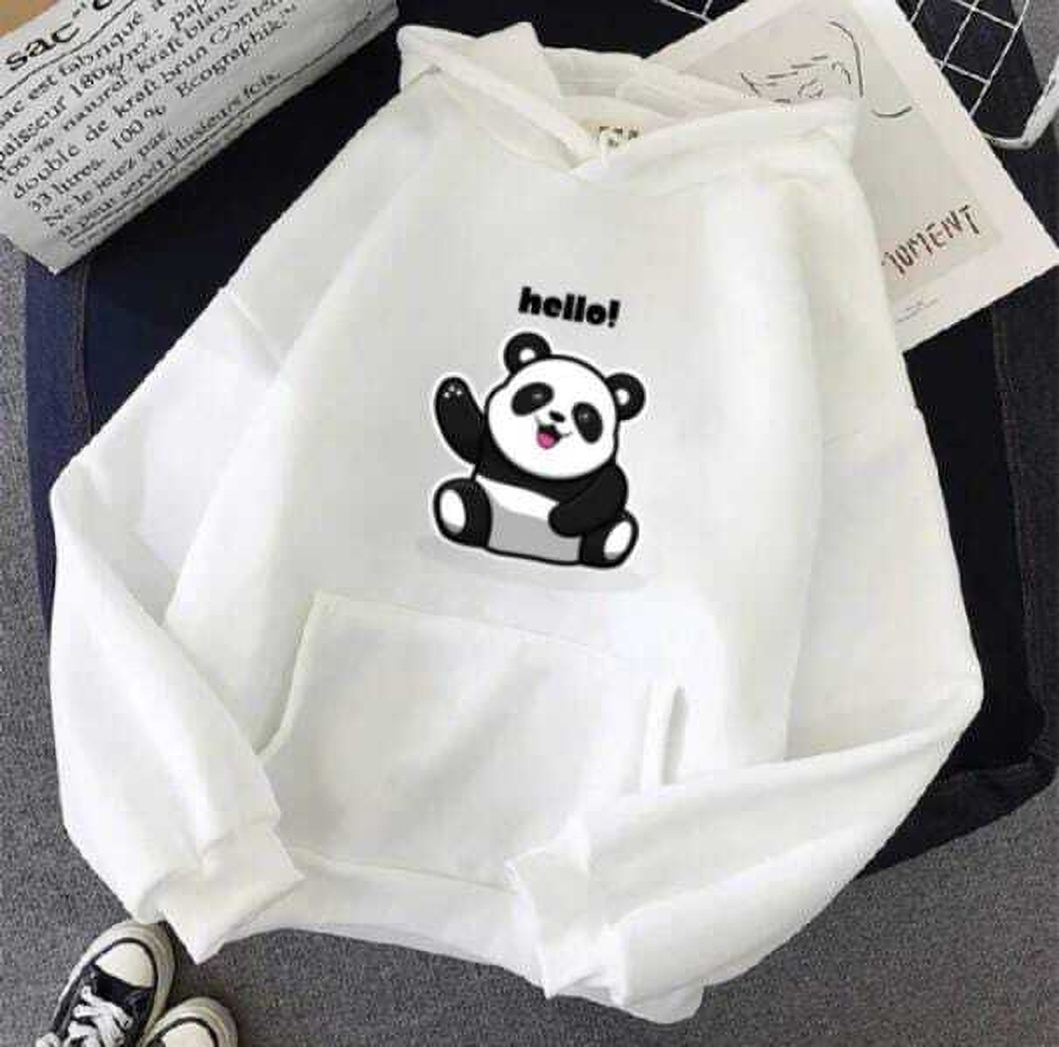 Image of Parona Women Full Sleeve Solid Hooded Sweatshirt