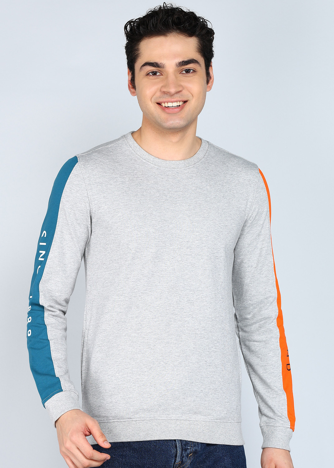 Image of PETER ENGLAND Men Full Sleeve Color Block Sweatshirt