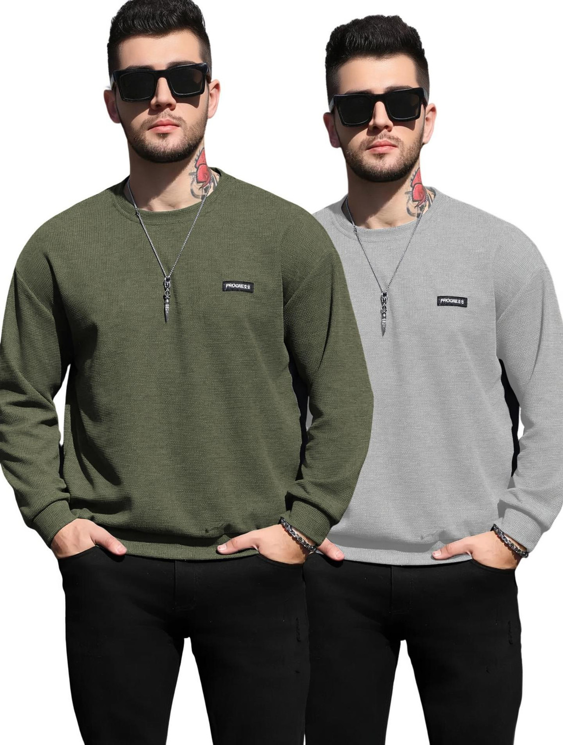 Image of Triptee Men Full Sleeve Solid Sweatshirt