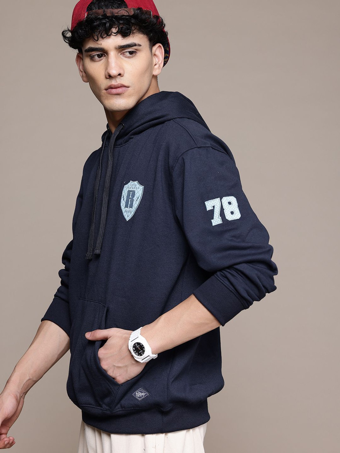 Image of Roadster Men Full Sleeve Solid Sweatshirt