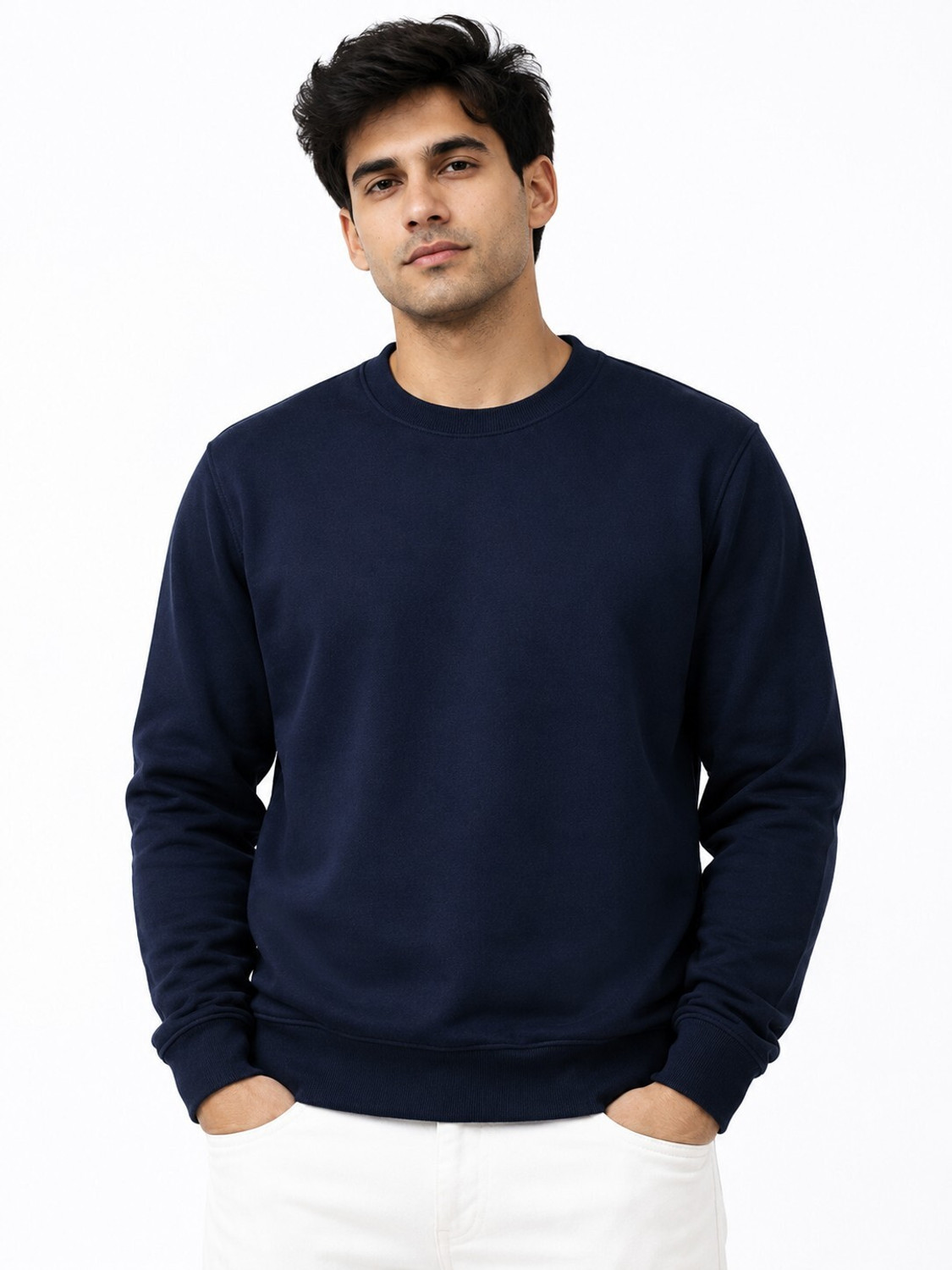 Zenvaa Full Sleeve Solid Sweatshirt - Image 1