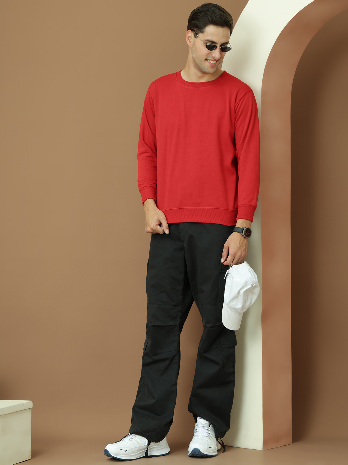 Image of MACK JONNEY Men Full Sleeve Solid Sweatshirt