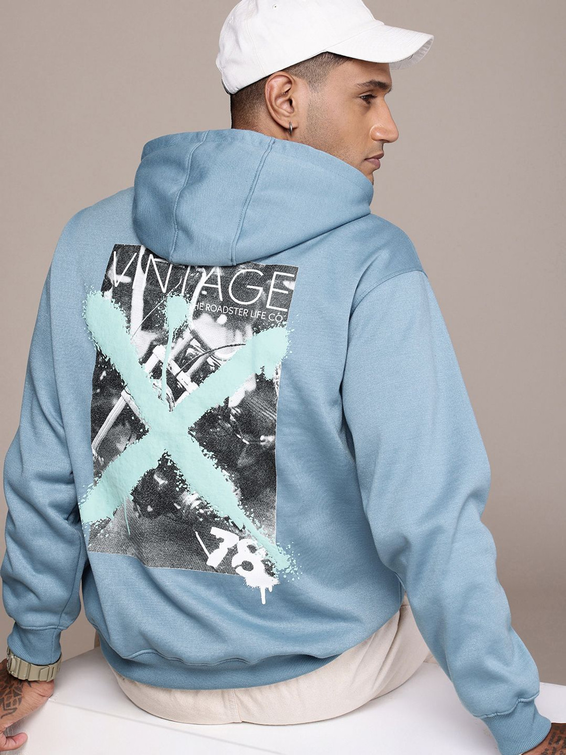 Image of Roadster Men Full Sleeve Solid Sweatshirt