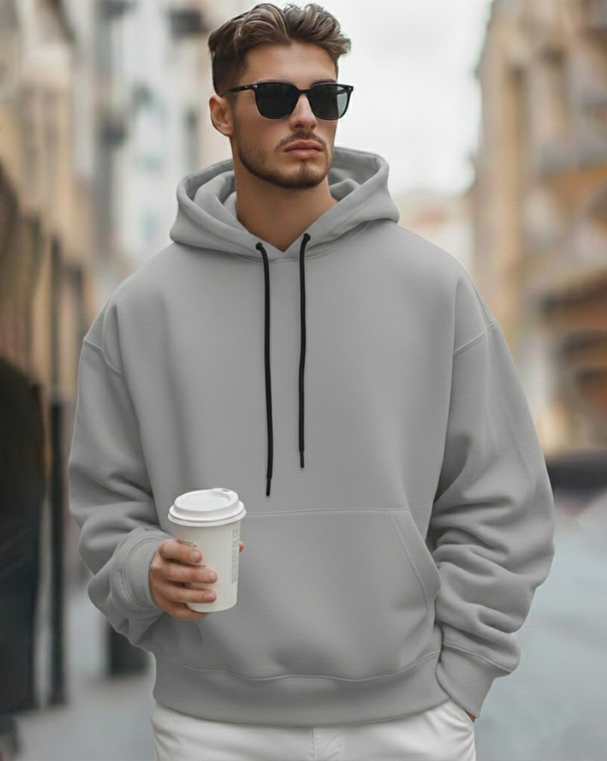 Image of EyeBogler Men Full Sleeve Printed Hooded Sweatshirt