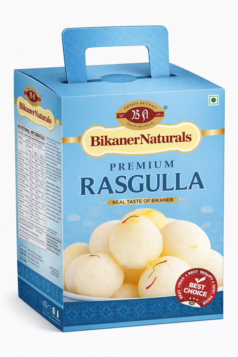 2BA BIKANER NAURALS RASGULLA (1 kg) - Image 1
