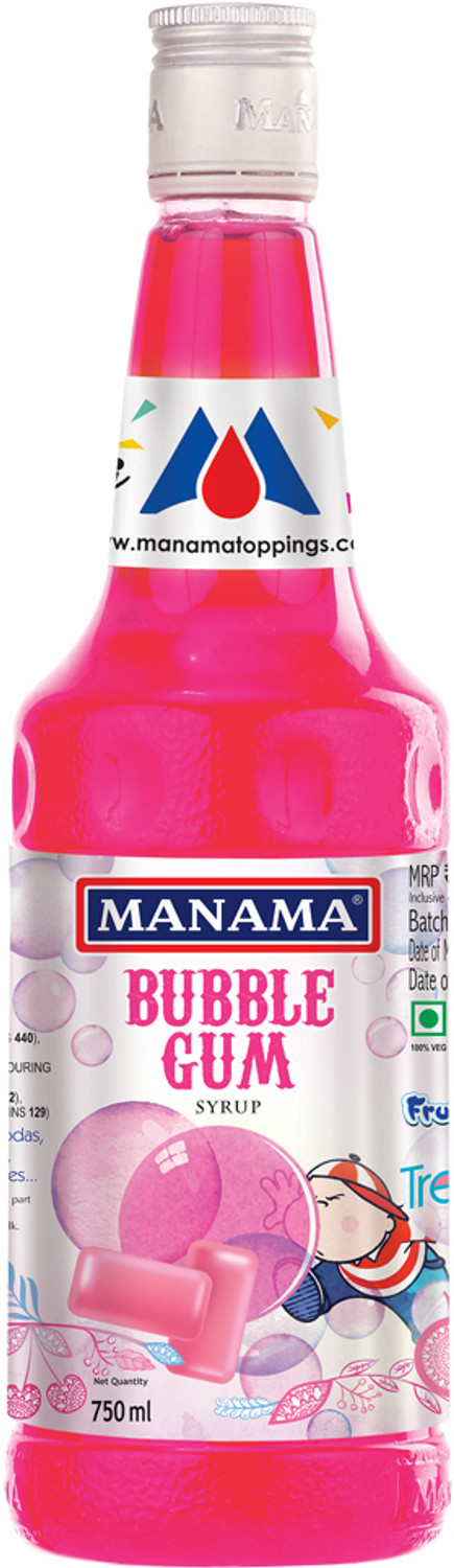 Image of MANAMA Lime Mint Syrup, Blue Curacao Syrup, Strawberry Syrup and Kala Khatta Syrup, Mixer for Mocktails, Cocktails, Drinks, Juices (750 ml, Pack of 4)