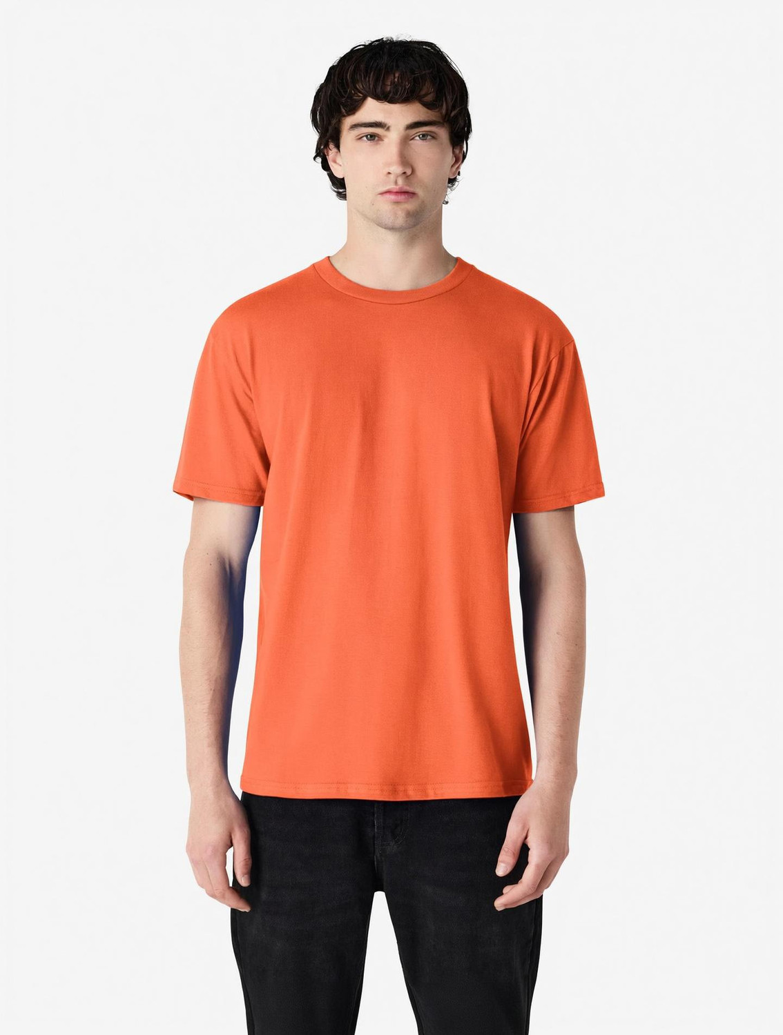 Image of Gildan Men Solid Round Neck Pure Cotton Gold T-Shirt