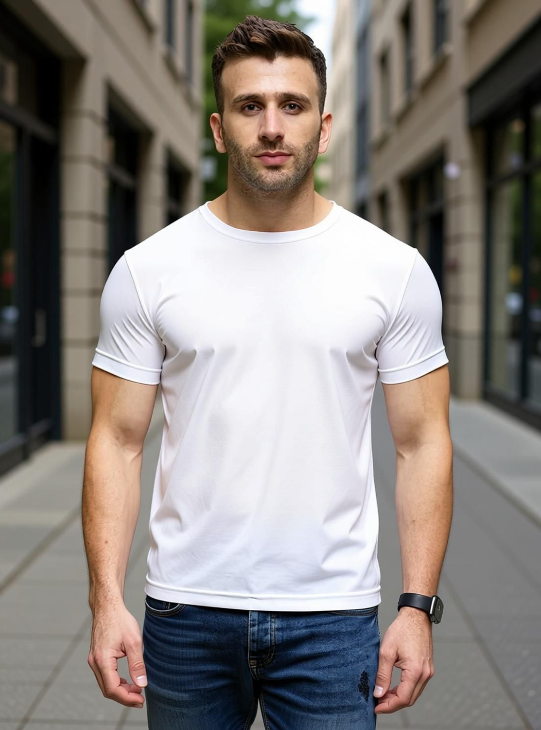 Farlucci Men White Round Neck T-Shirt - Image 6