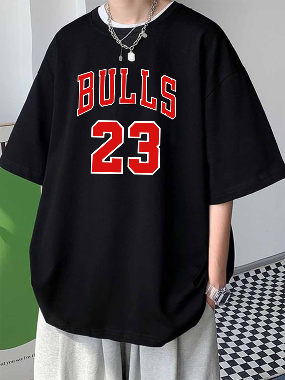 Image of InBy Men Solid Round Neck Cotton Blend Black T-Shirt