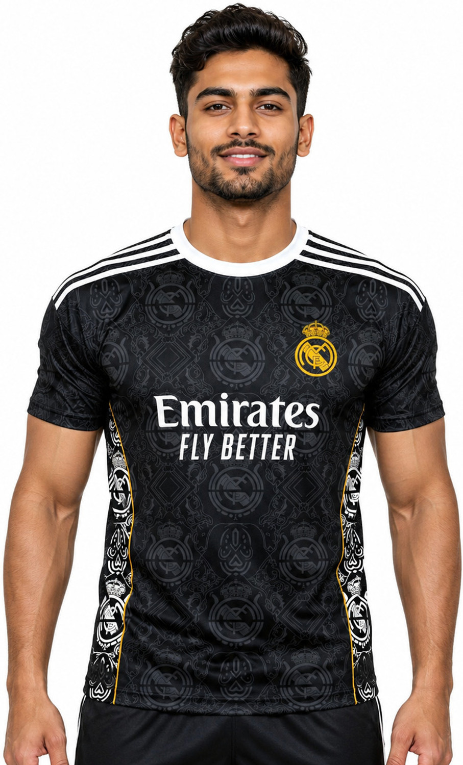Image of Strivonsports Men Printed Round Neck Polyester Black T-Shirt