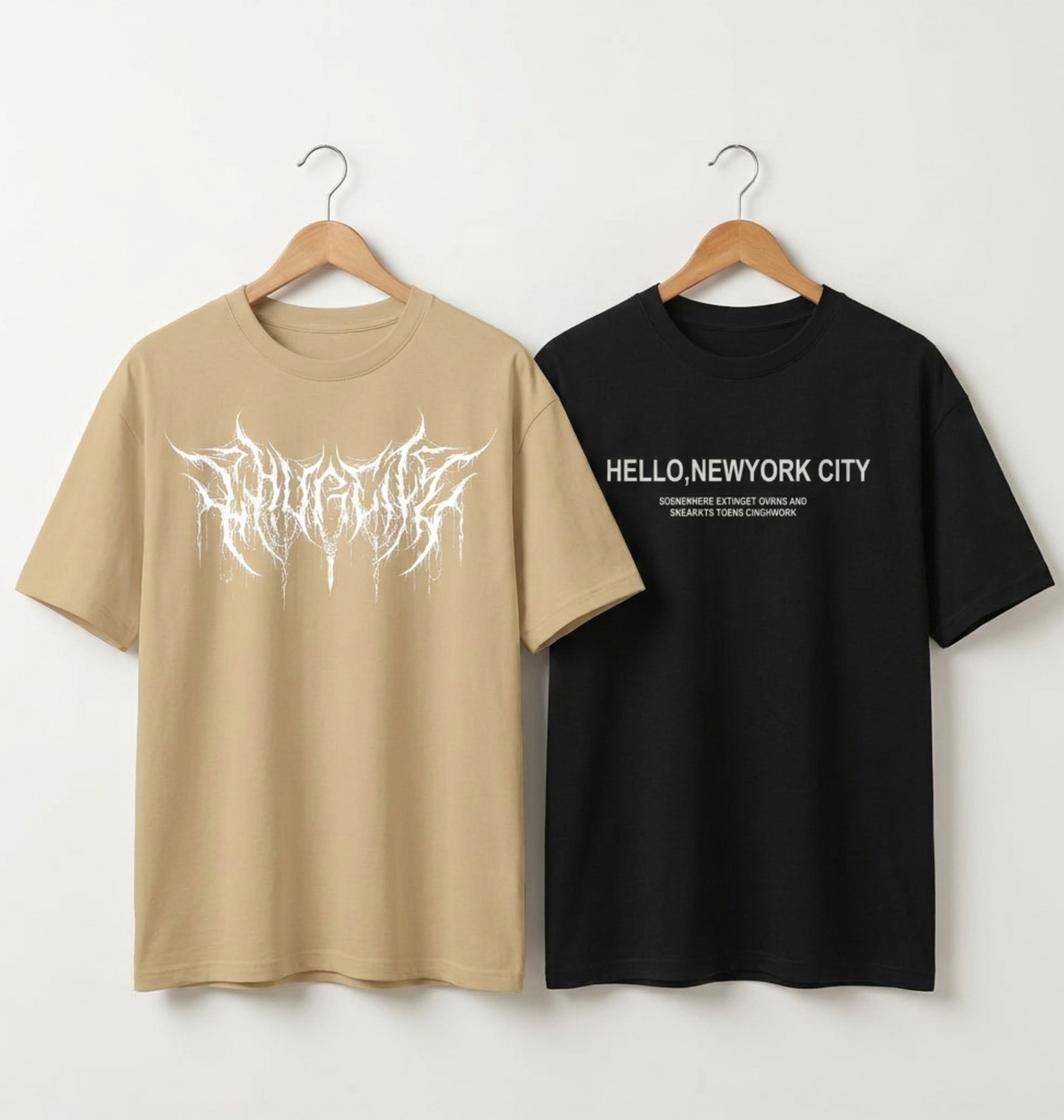 Image of FLYIND VOGUE OUTFIT Pack of 3 Men Typography Round Neck Polycotton Beige, Black, Brown T-Shirt
