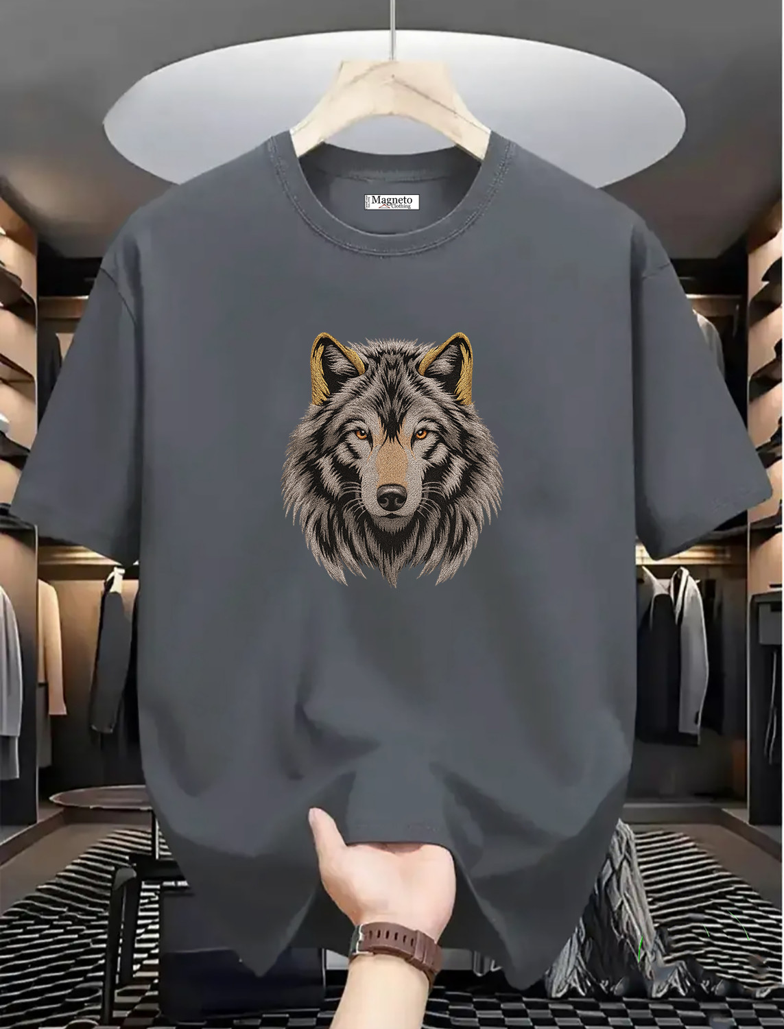 Image of LAVRON Pack of 2 Men Solid Crew Neck Cotton Blend Black, Grey T-Shirt
