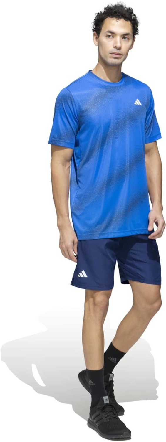 Image of ADIDAS Men Printed Round Neck Polyester Blue T-Shirt
