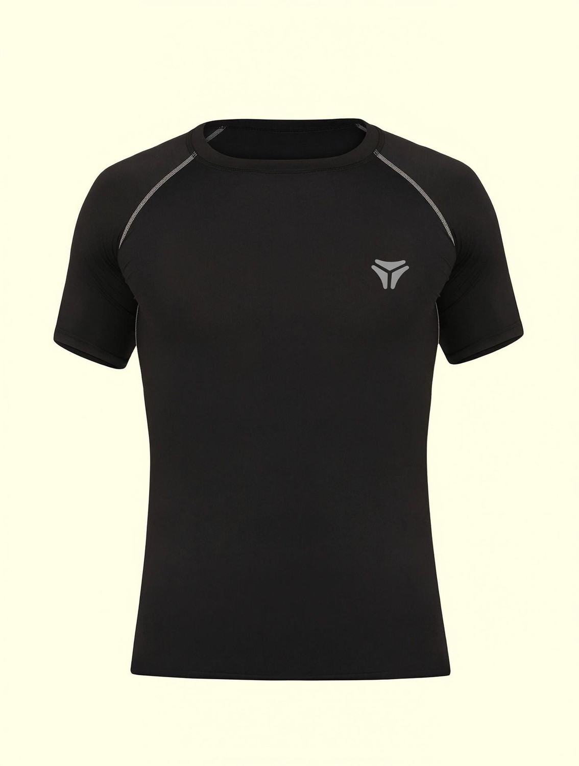 Image of Strivonsports Men Printed Round Neck Polyester Black T-Shirt