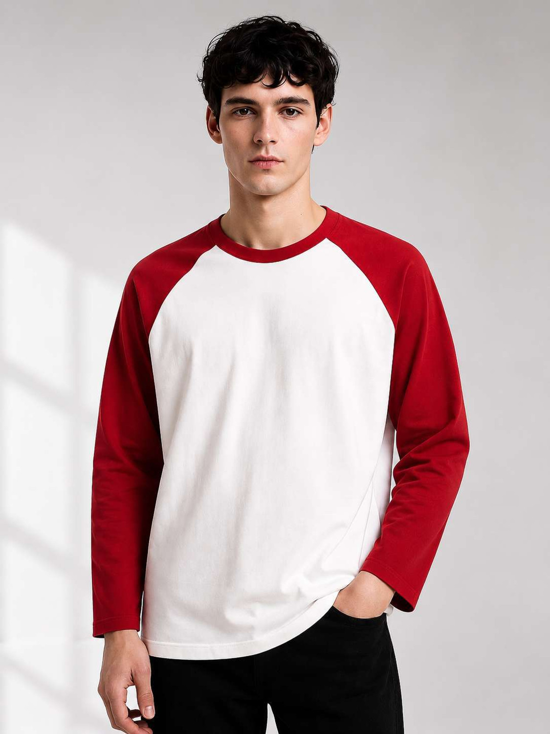 Image of MK Digital Pack of 2 Men Colorblock Round Neck Cotton Blend Multicolor T-Shirt