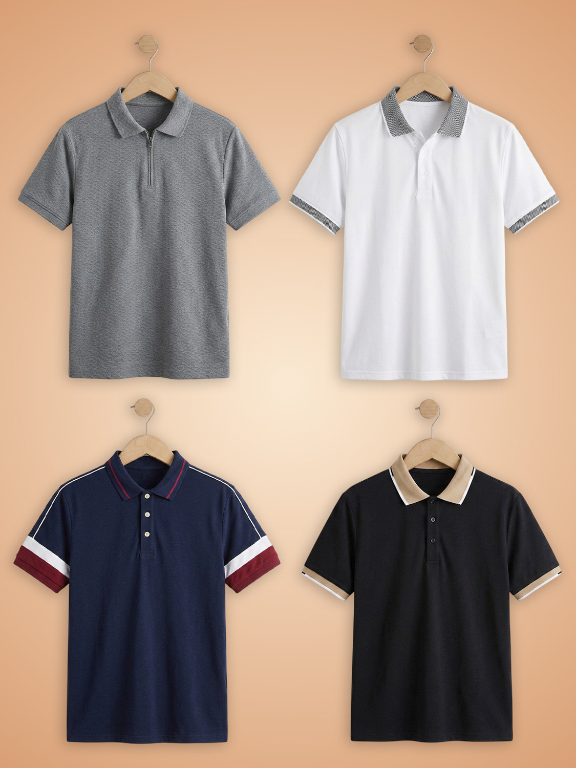 Image of FLYIND VOGUE OUTFIT Men Printed Round Neck Cotton Blend Beige, Brown T-Shirt