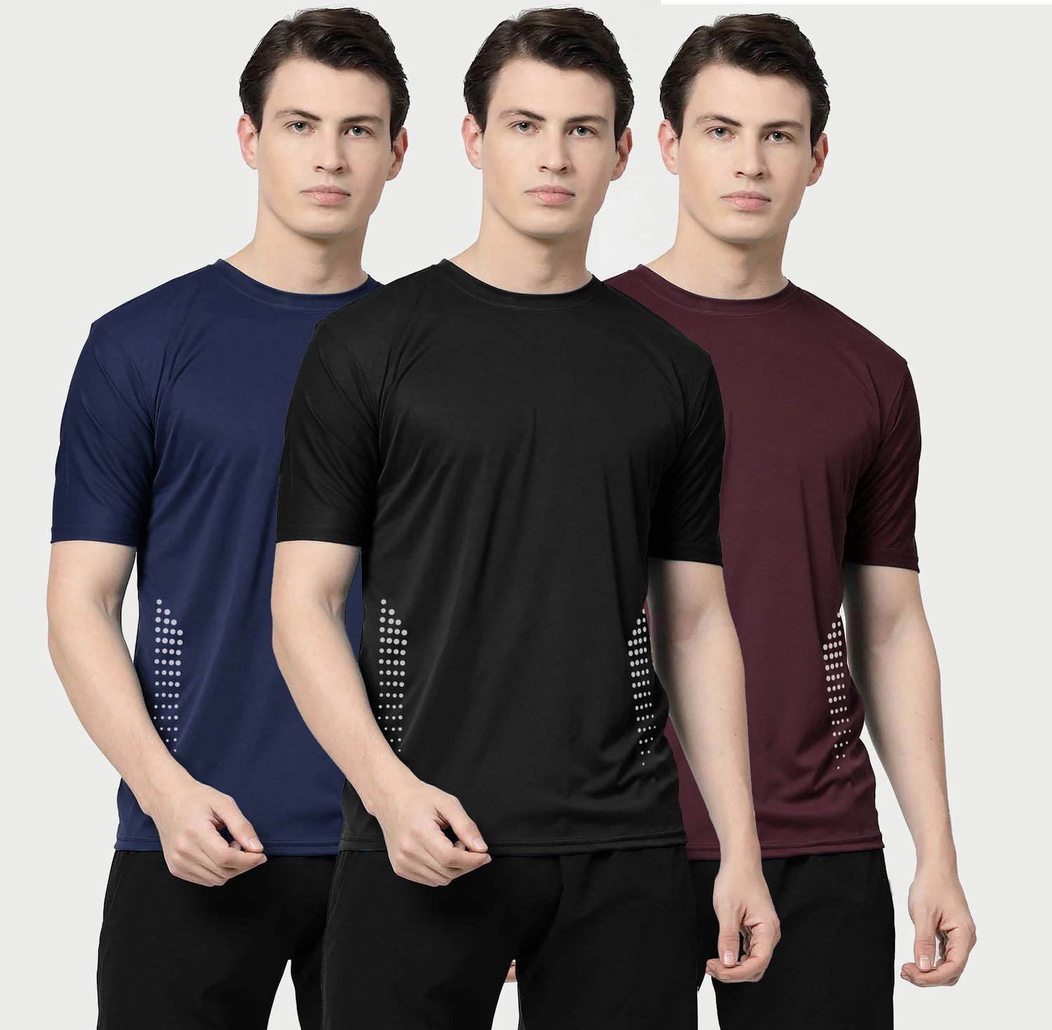 Image of BLIVE Men Printed Hooded Neck Cotton Blend Black, Yellow T-Shirt