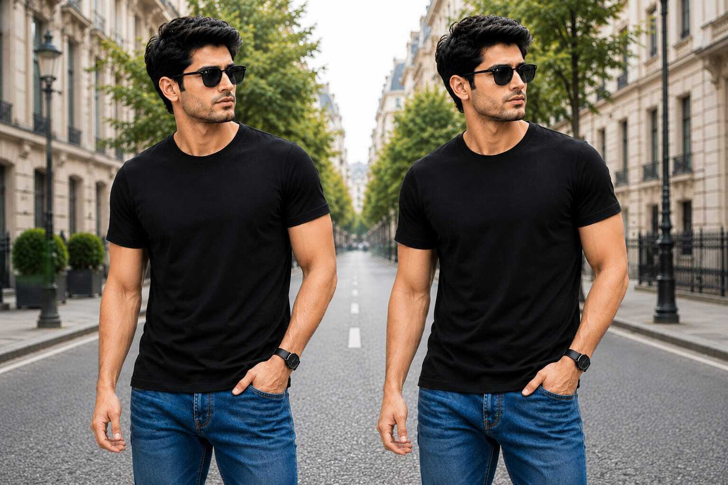 Image of clothekraft Men Typography, Graphic Print, Printed Round Neck Pure Cotton Black T-Shirt