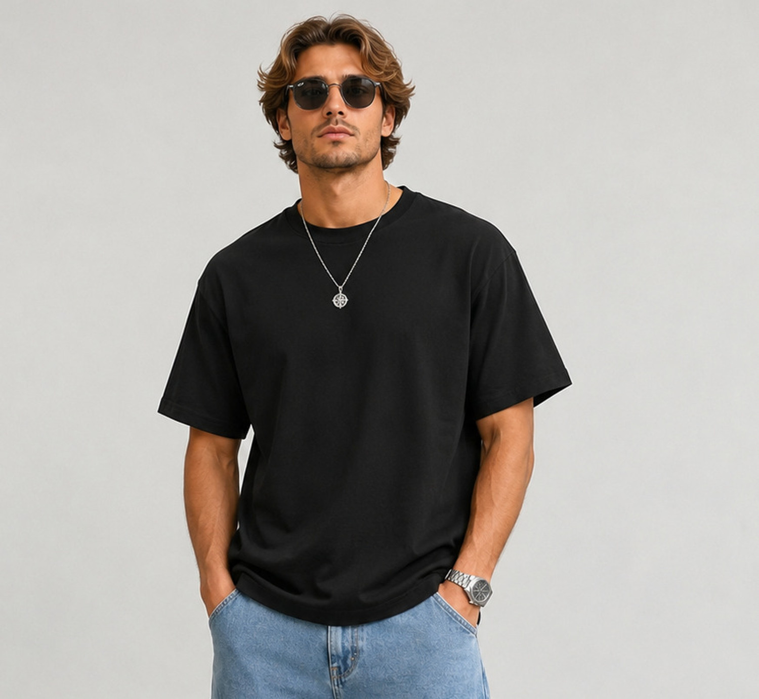 Image of THE BLAZZE Men Printed Round Neck Polycotton Multicolor T-Shirt