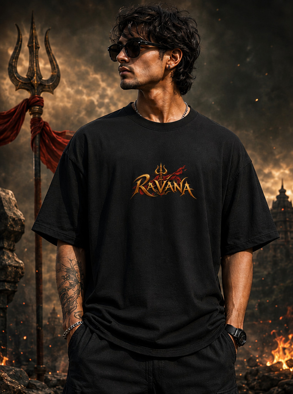 Smv Men Black Cotton Blend T-Shirt - Image 1