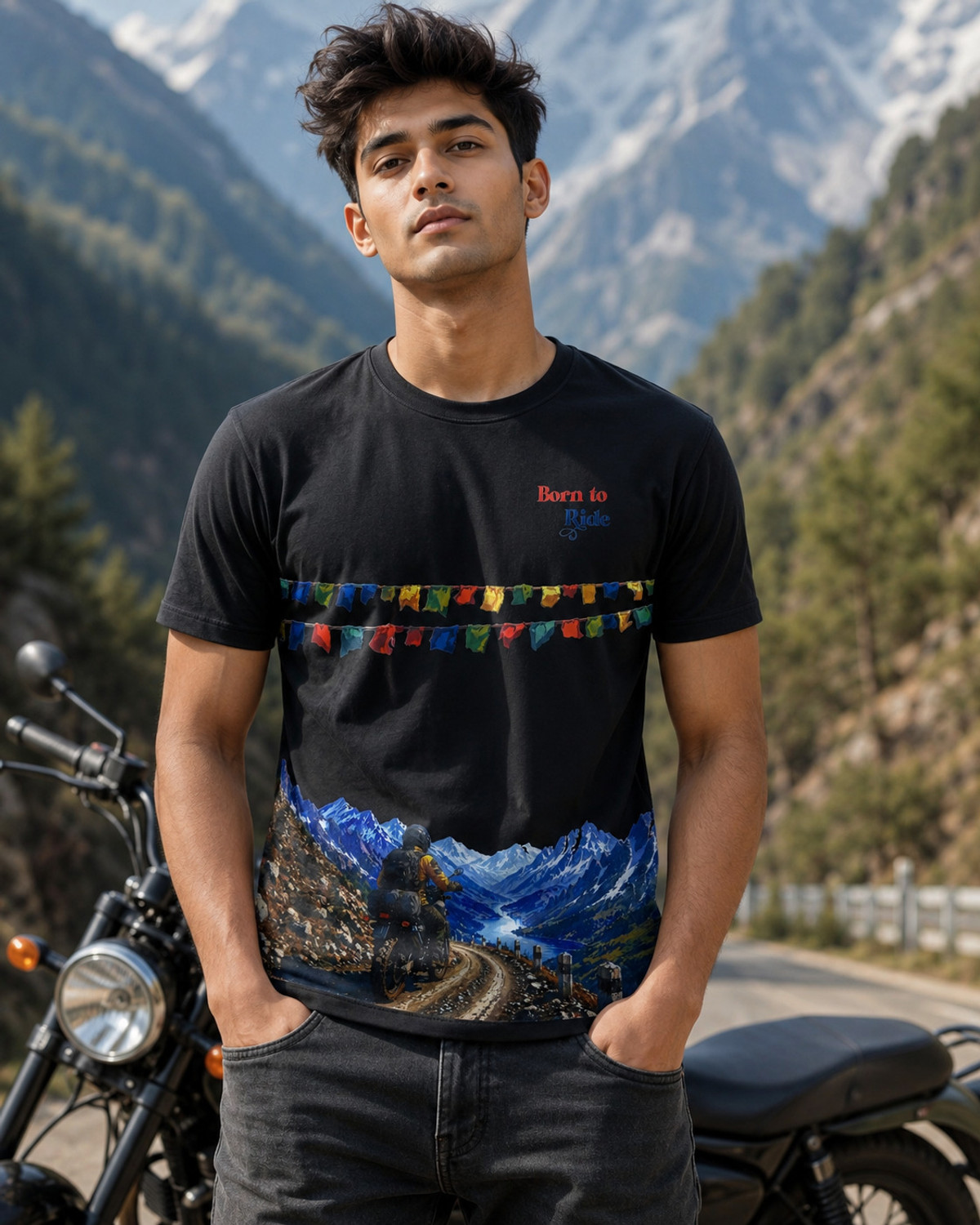 Warrior World Men Black Cotton T-Shirt - Image 1