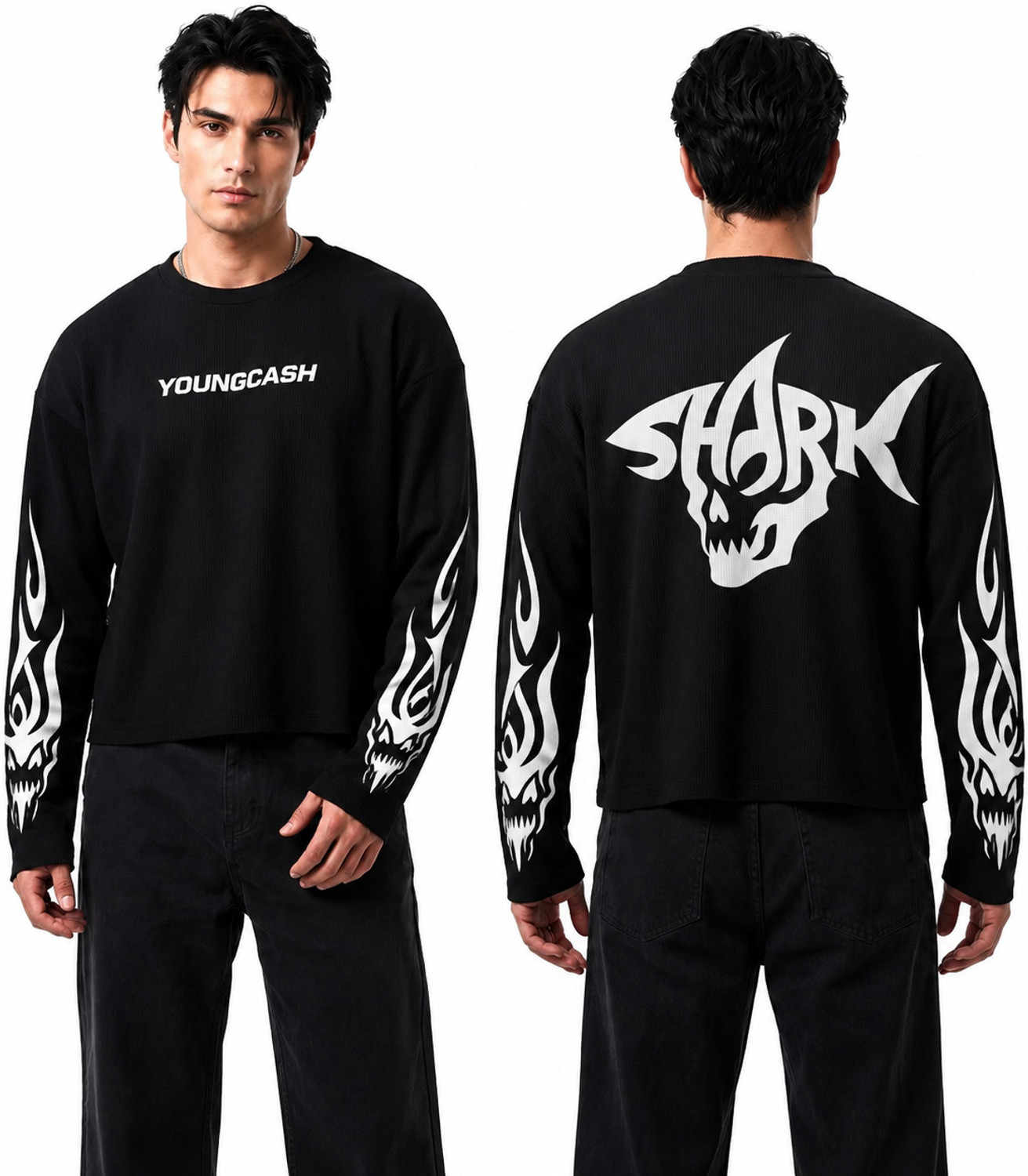 yougcash Graphic Print Men Black T-Shirt - Image 2