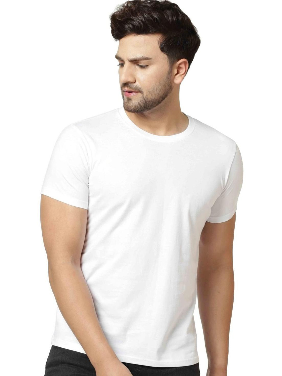 London Hills Men's White Round Neck T-Shirt - Image 1