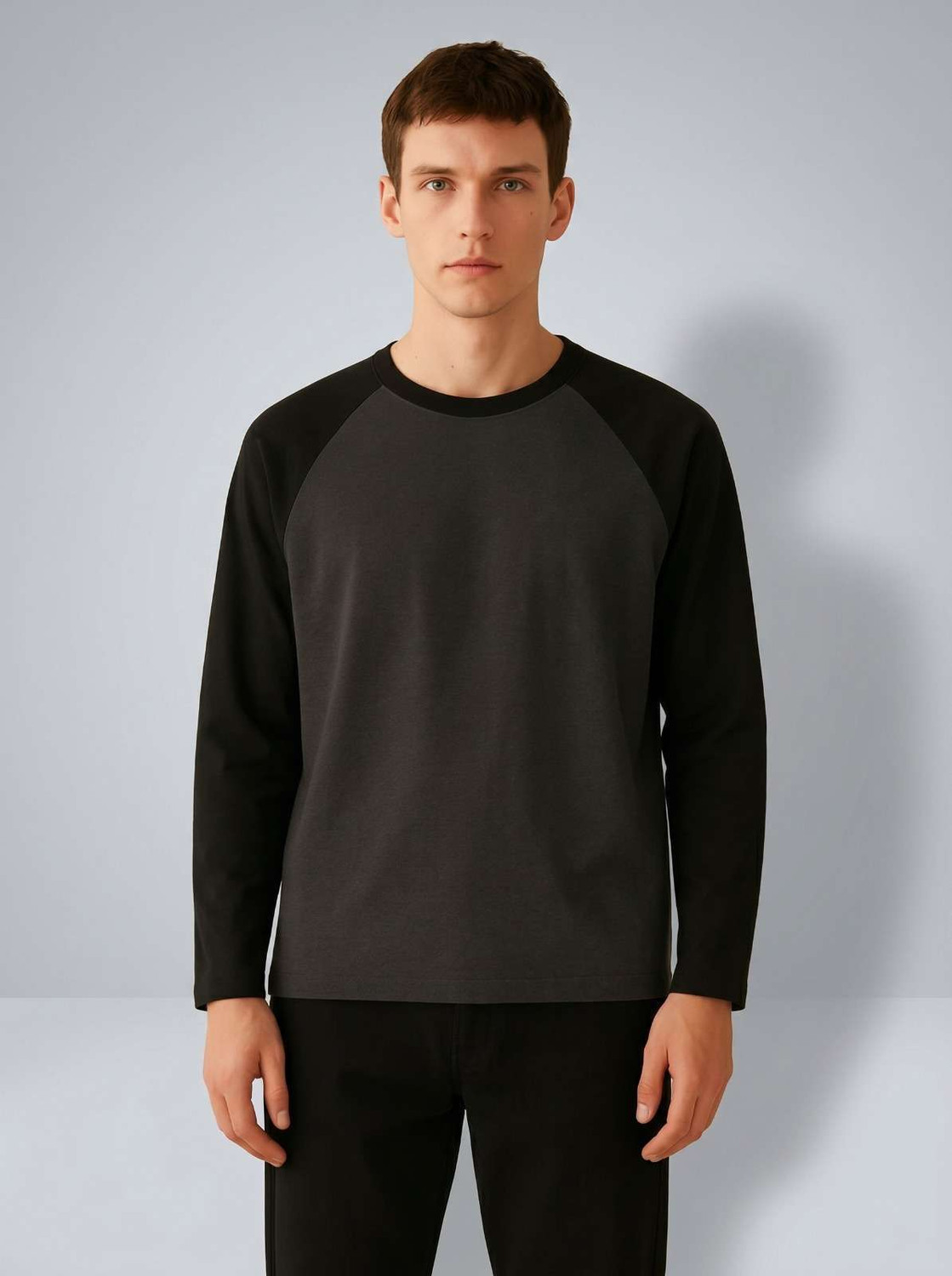 Image of MK Digital Pack of 2 Men Colorblock Round Neck Cotton Blend Multicolor T-Shirt