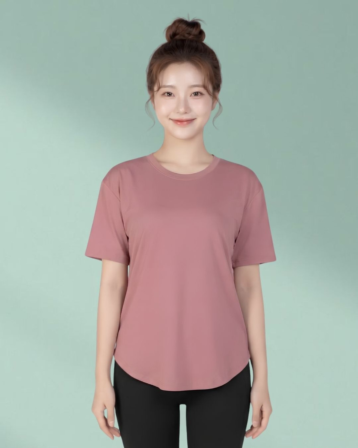 Image of KVETOO Women Printed Round Neck Polyester Multicolor T-Shirt