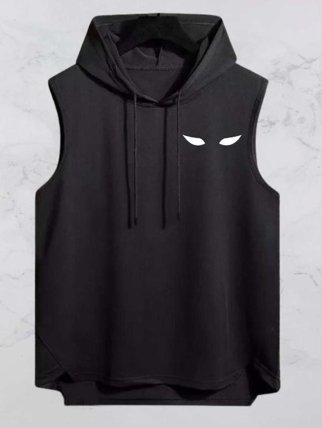 Mundali Men's t-shirt hooded sendo black color, gym wear, black sendo t-shirts for men Men Printed Hooded Neck Polyester Black T-Shirt - Image 1