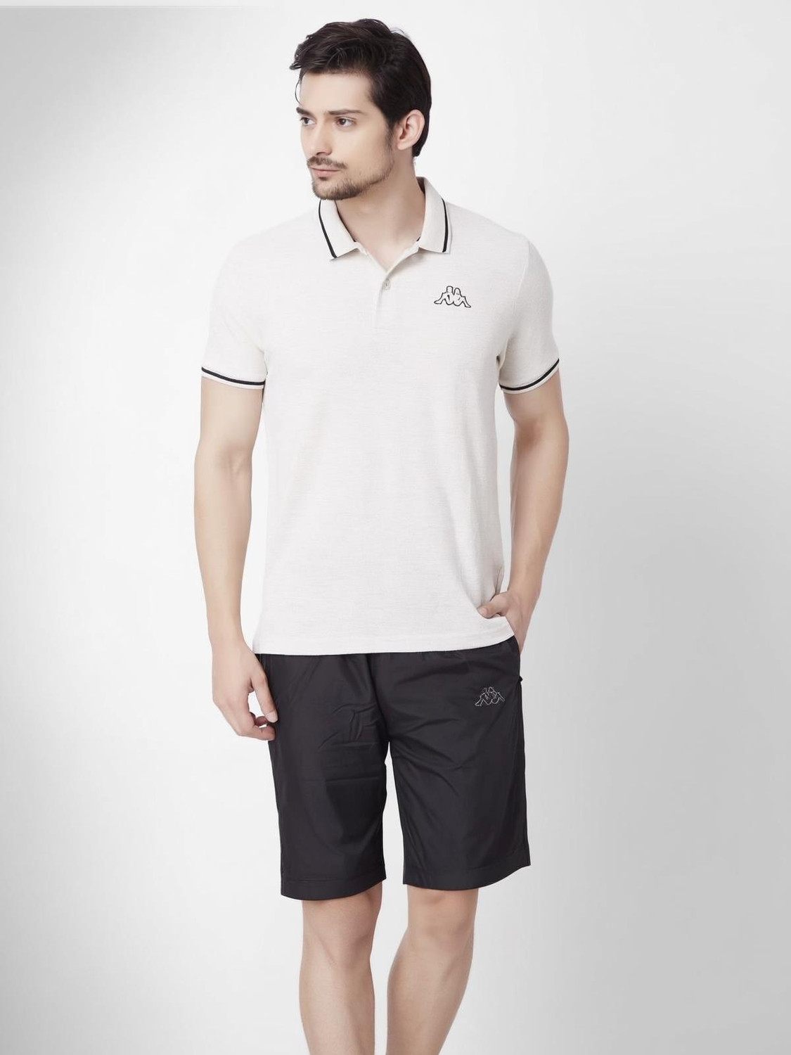 Kappa Men Grey Polycotton Polo Neck T-Shirt - Image 1