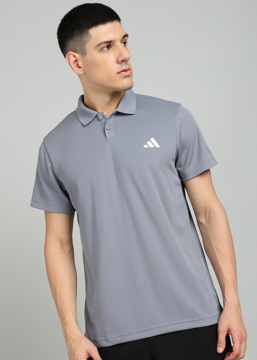 Image of JACK & JONES Men Solid Round Neck Cotton Blend Dark Blue T-Shirt