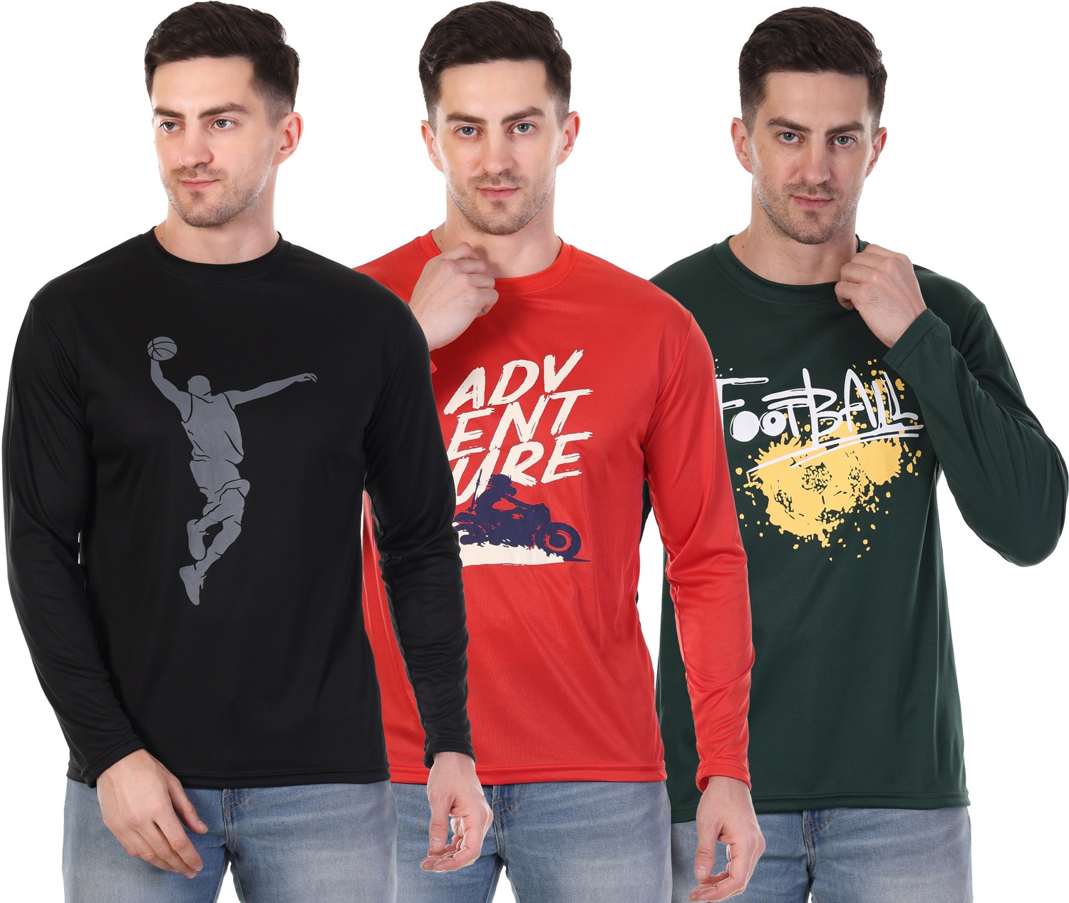 Image of BLIVE Men Printed Hooded Neck Cotton Blend Black, Yellow T-Shirt