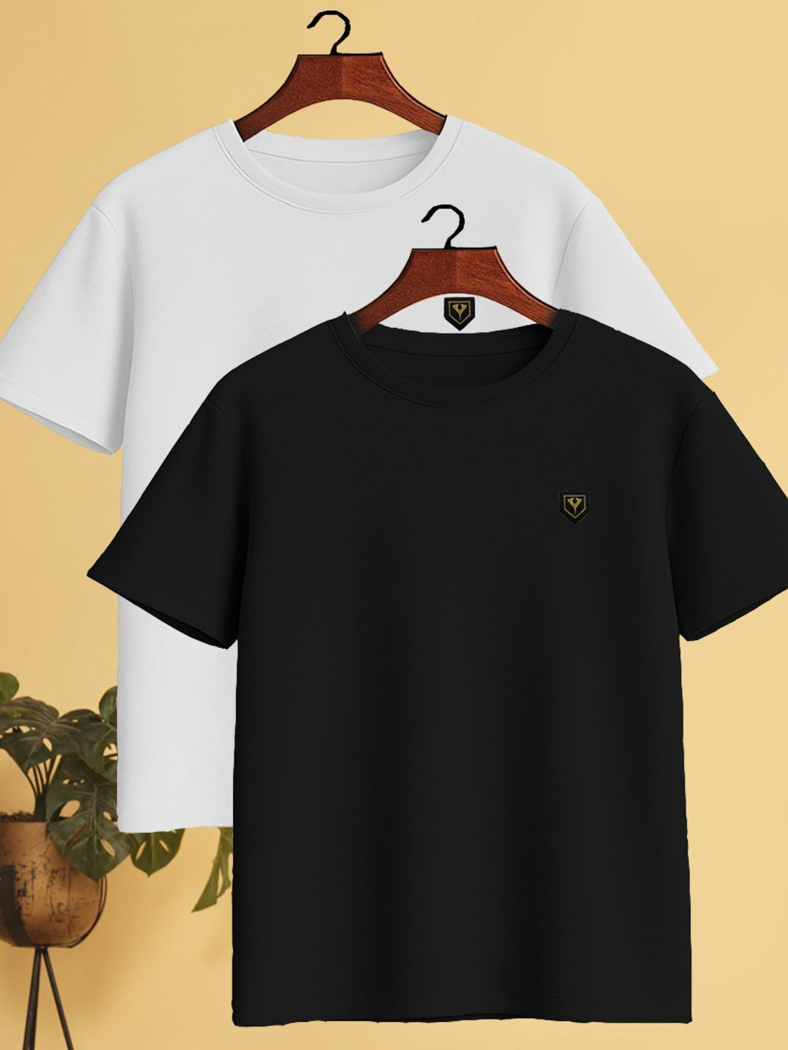 Yazole Men Black, White Round Neck T-Shirt - Image 6