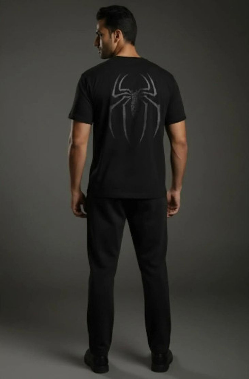 Image of Dialga Men Graphic Print Round Neck Pure Cotton Black T-Shirt