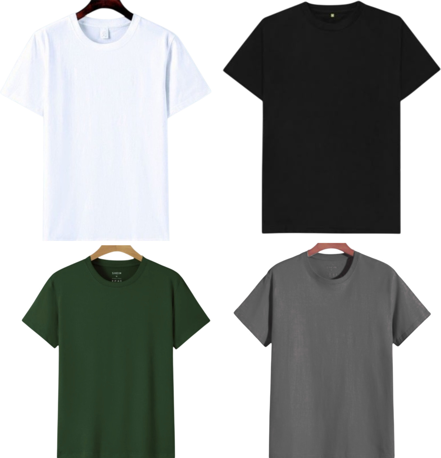Image of lalita creation Pack of 4 Men Solid Round Neck Polyester Silver, Grey, White, Black T-Shirt