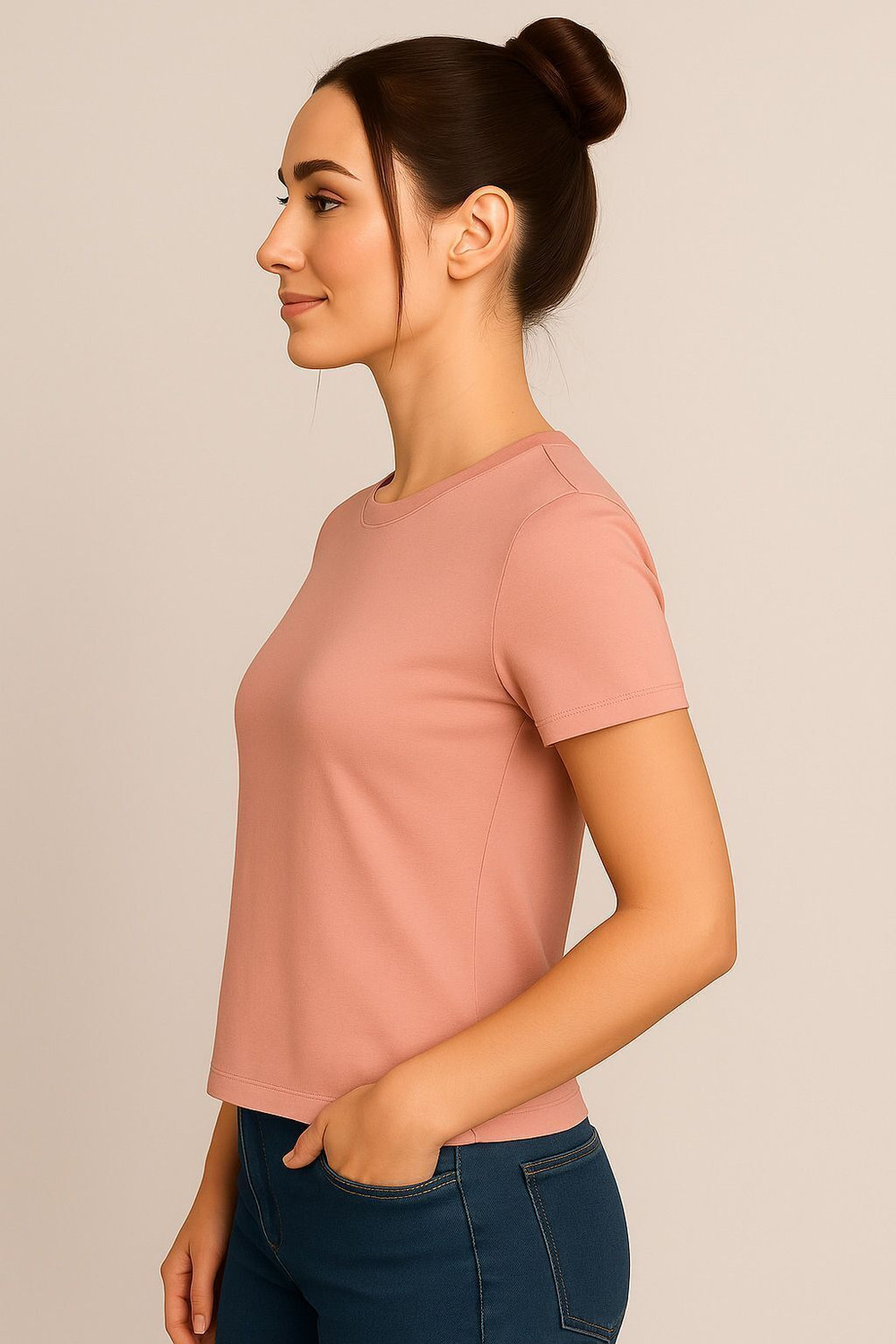 Image of Attirea Women Graphic Print Round Neck Polyester Pink T-Shirt