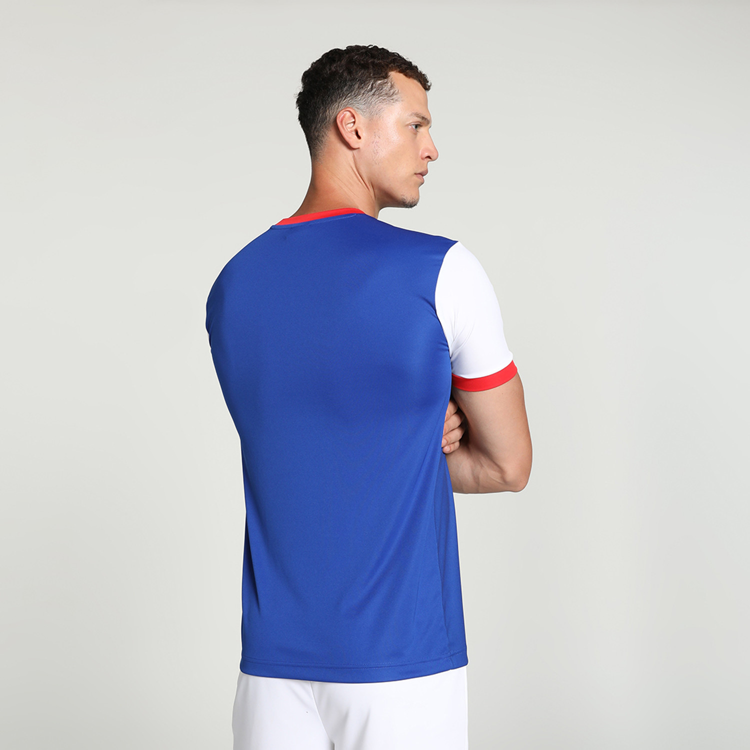 Image of PUMA Men Solid Round Neck Polyester White T-Shirt