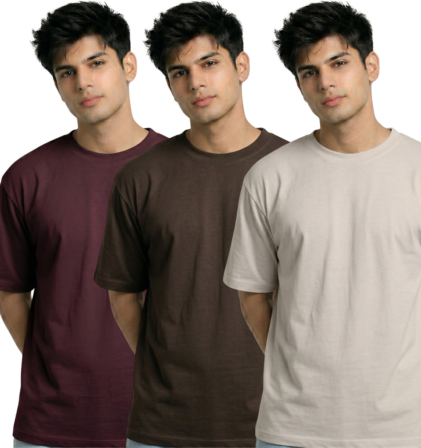 Toneos 3-Pack Men Multicolor Cotton T-Shirts - Image 1