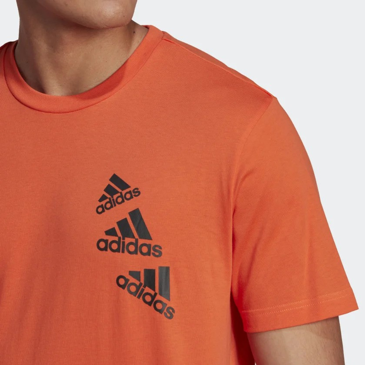 Image of ADIDAS M Q4 BL T Men Printed Crew Neck Pure Cotton Orange T-Shirt