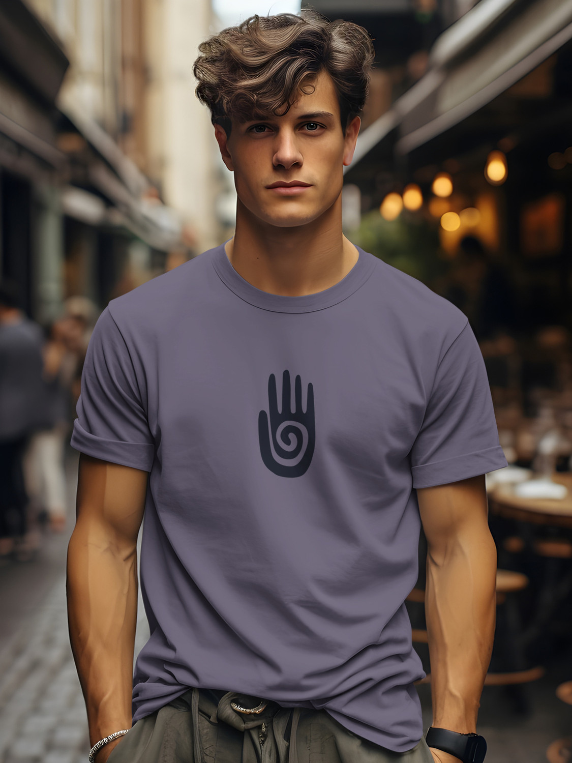 Image of Bullmer Pack of 2 Men Printed Round Neck Cotton Blend Multicolor T-Shirt