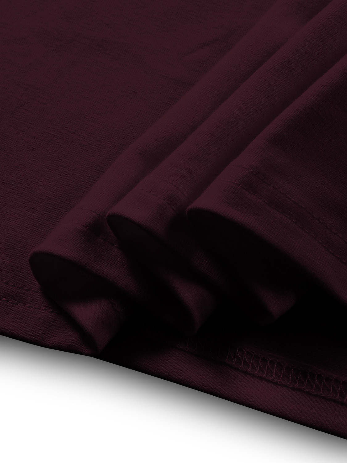 Image of TRIPR Men Solid Mandarin Collar Cotton Blend Maroon T-Shirt
