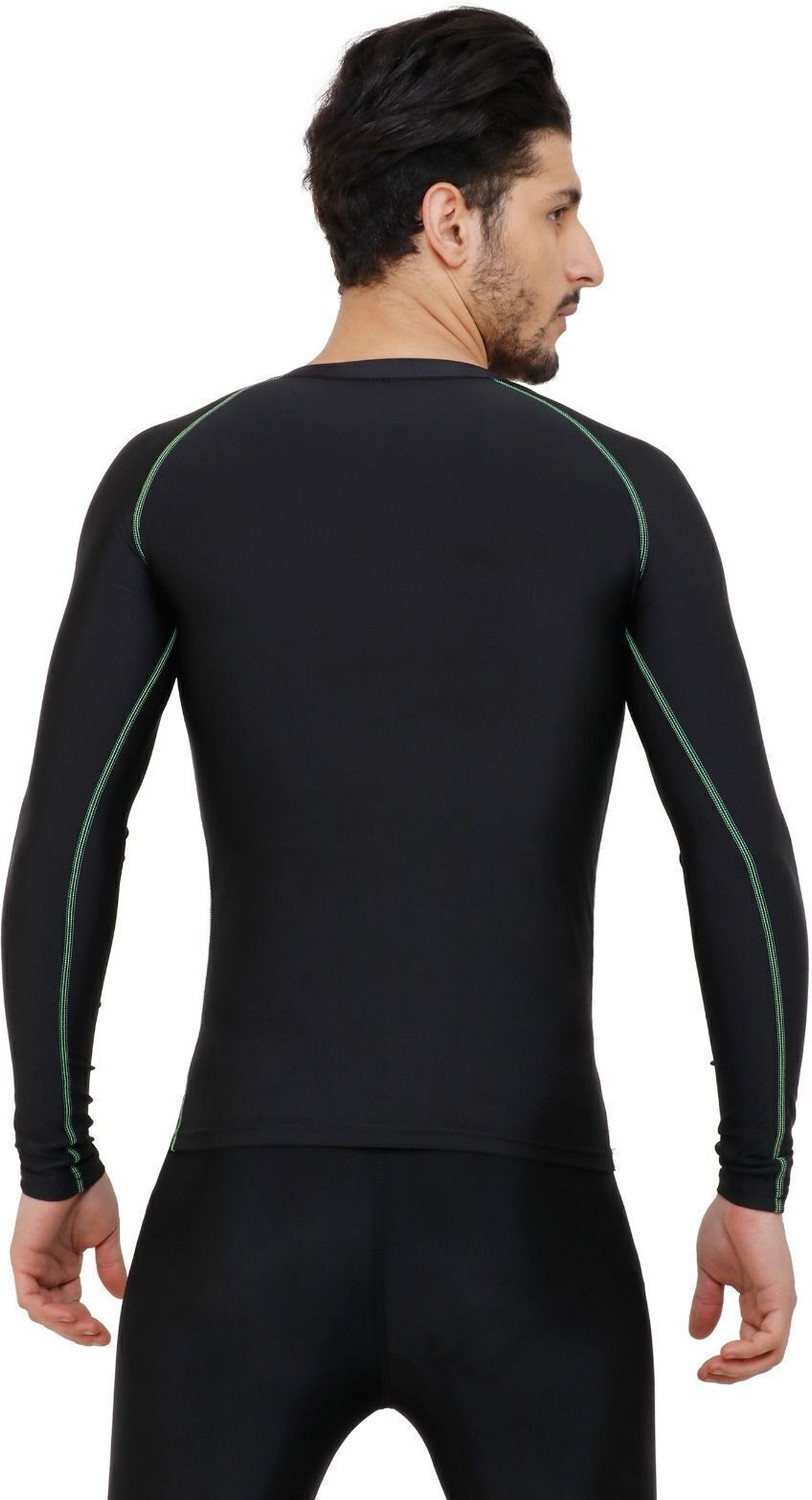 Image of unbeatable Men Solid Round Neck Polyester Black T-Shirt