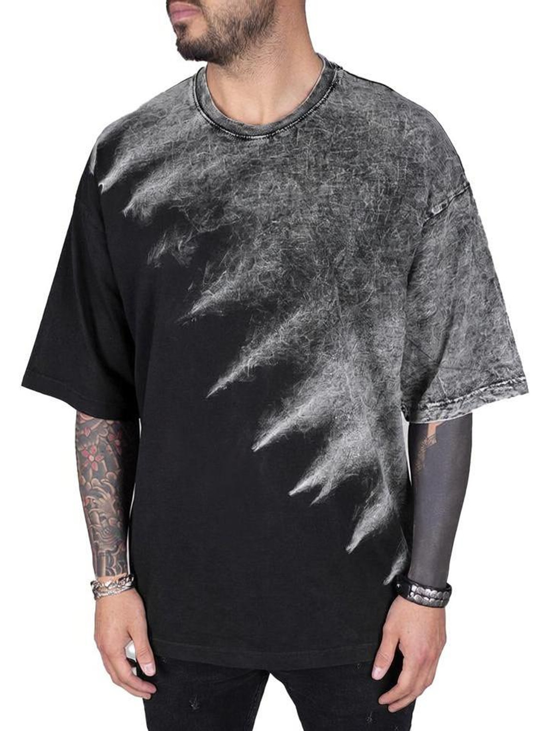 Image of SBBCREATION Men Typography Round Neck Pure Cotton Black T-Shirt