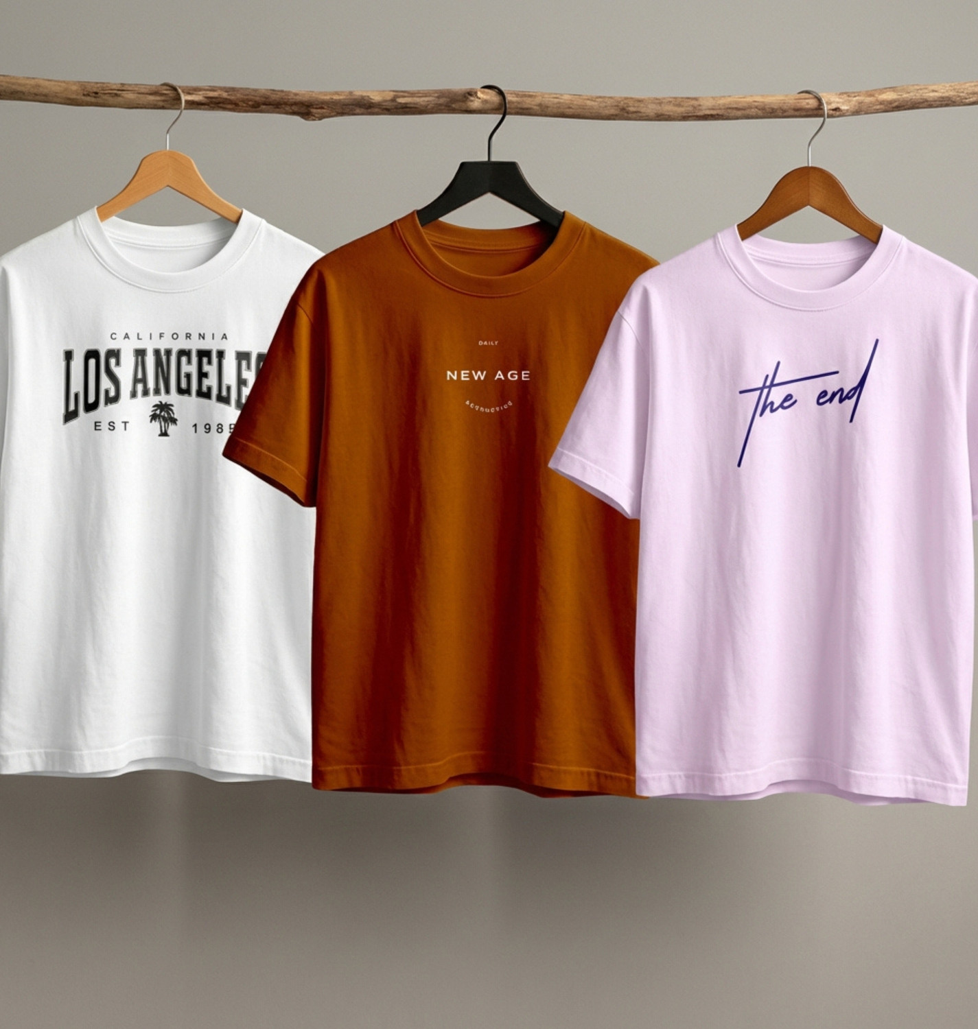 Image of FLYIND VOGUE OUTFIT Men Printed Round Neck Cotton Blend Beige, Brown T-Shirt
