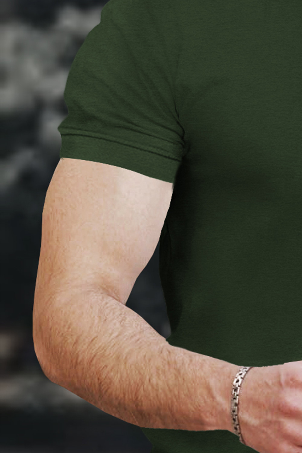 Image of TRIPR Men Solid Mandarin Collar Cotton Blend Green T-Shirt
