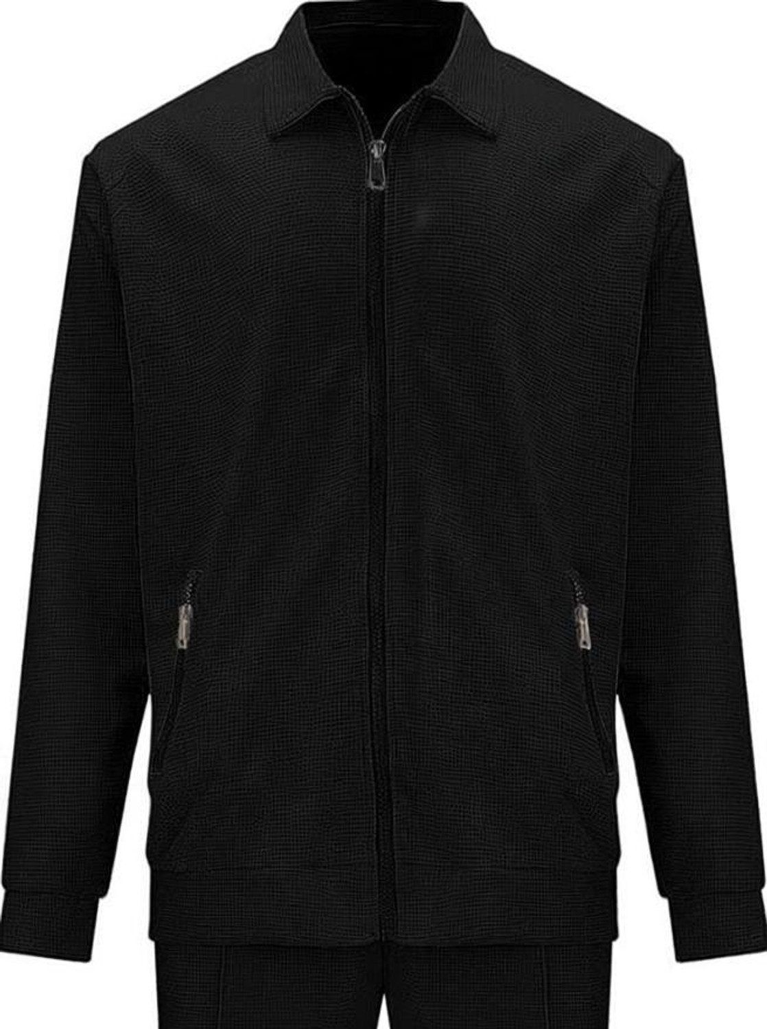 Image of COMBRAIDED Men Solid Polo Neck Polycotton Black T-Shirt