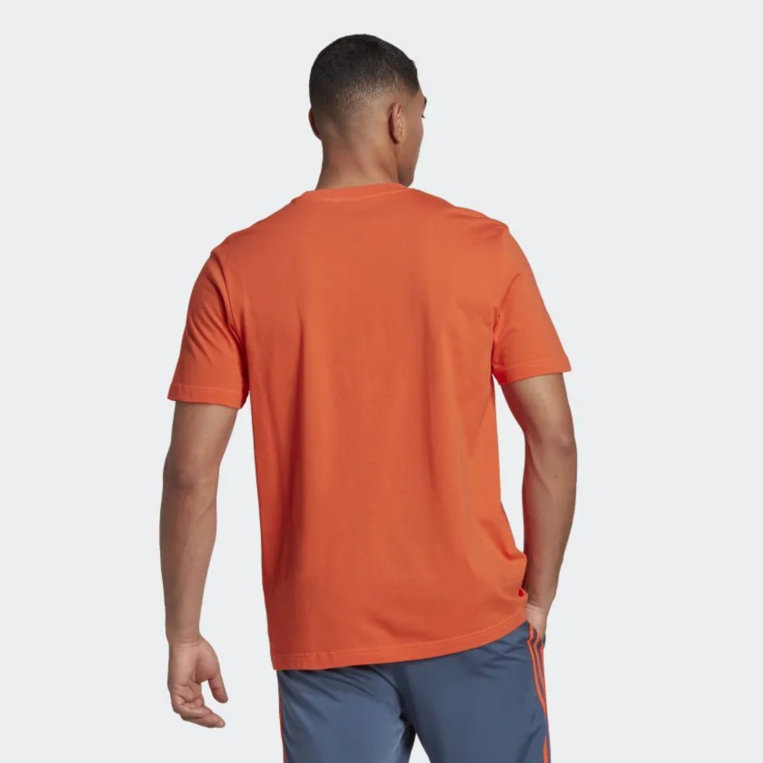 Image of ADIDAS M Q4 BL T Men Printed Crew Neck Pure Cotton Orange T-Shirt
