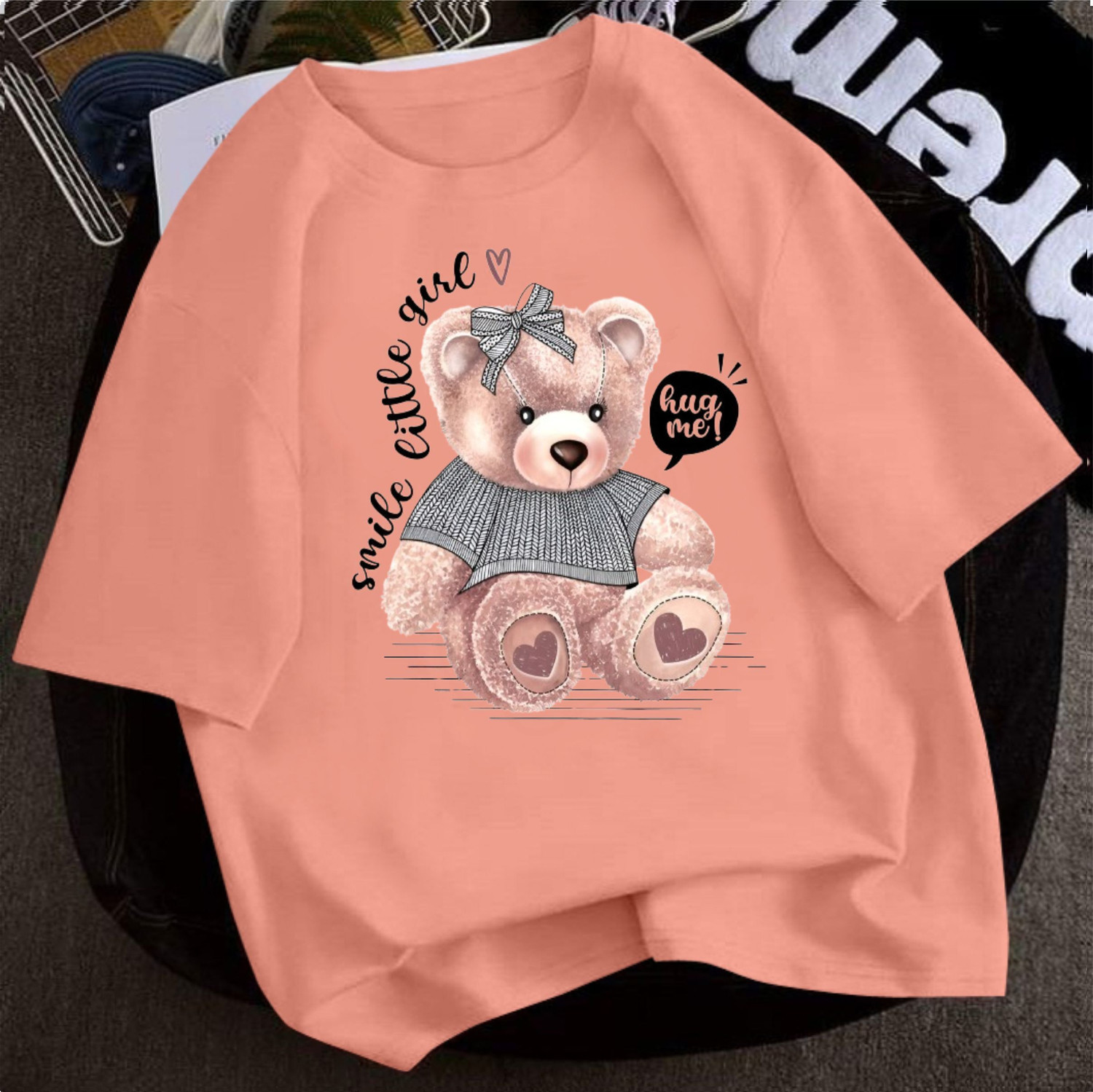 Image of naya fashion Women Printed Round Neck Cotton Blend Purple T-Shirt