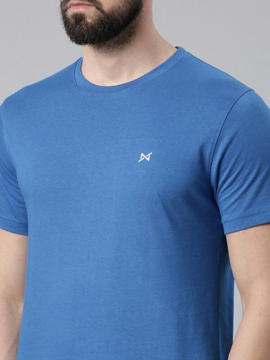Image of Force NXT Pack of 2 Super Combed Cotton Men Solid Round Neck Pure Cotton Multicolor T-Shirt